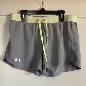 Under Armour HeatGear Grey Lemon Running Shorts - Loose Fit